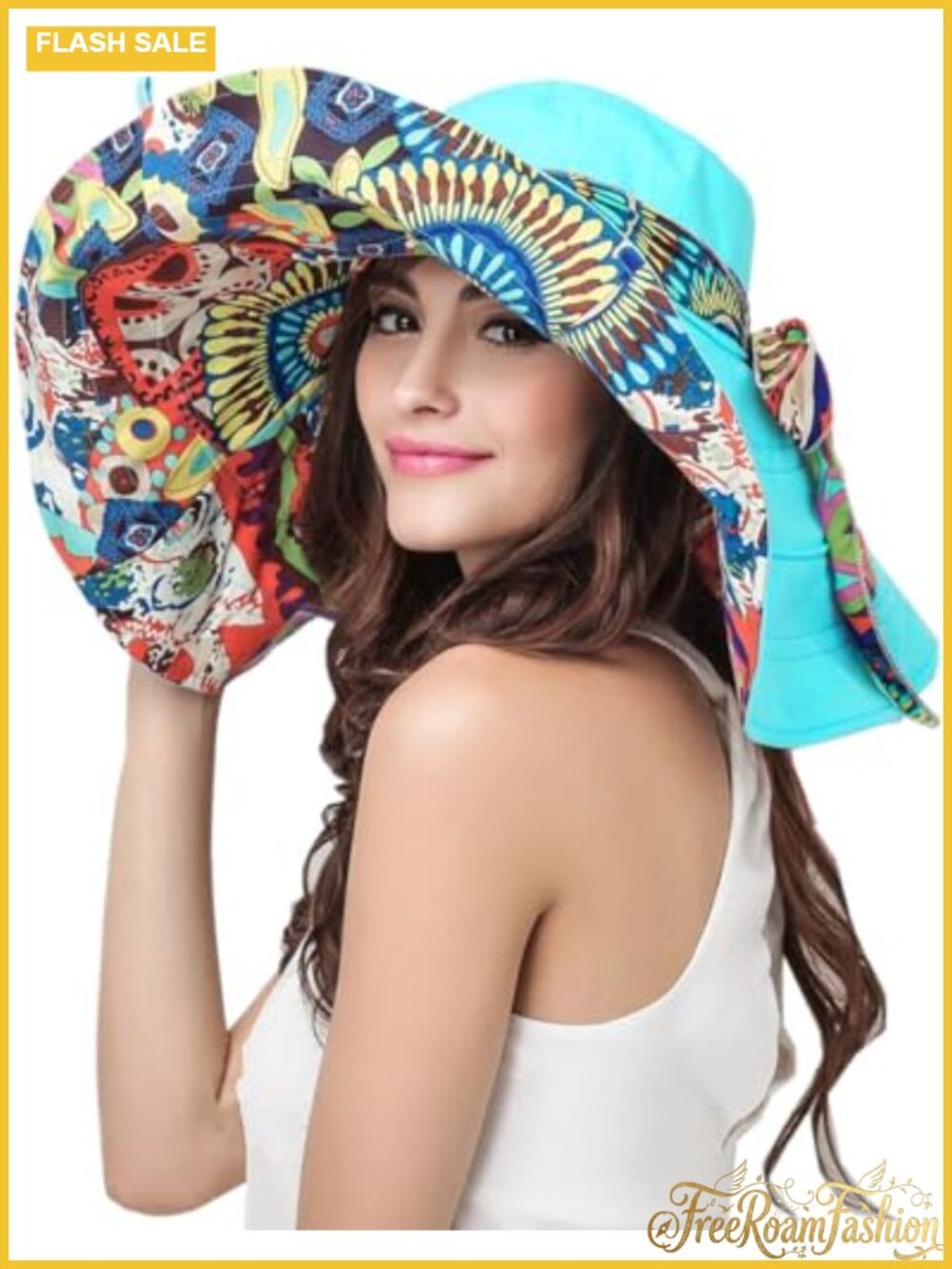 Women Reversible Foldable Floppy Sun Hat Wide Brim UPF 50+ Beach Travel